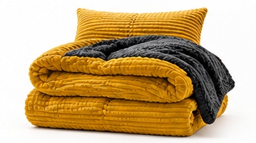 1 opgevouwen NOTABLU ribbed fleece dekbedovertrek